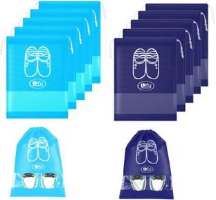 Lify SHOE BAG- AQUA BLUE (6 Piece) & Navy Blue (6 Piece) - Pack of 12