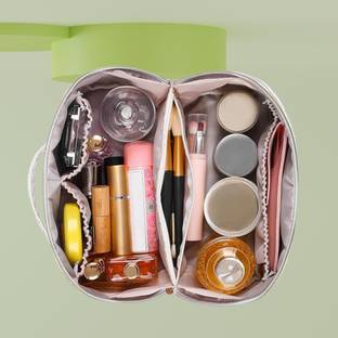 TravelZ Leather Cosmetic Storage Makeup Pouch Organizer