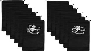 FEVWEL Shoe Cover Travel Shoe Bag Shoe Pouch for Travelling Pack of 12 Pc Black Shoe Cover for Travel
