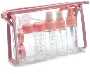 NeedZA Travel Bottles Toiletries Kit (7pcs) – Refillable Mini Containers with Pouch Travel Toiletry Kit