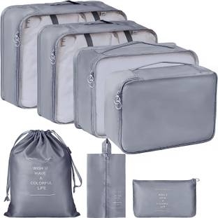 Xpandio Travel Organizer 7 Set Packing Cubes Bags - 4 Clothes Space Saving & 3 Pouches Travel Toiletry Kit