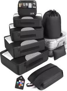 Nirixa Store Black Travel Packing Cubes Set Travel Toiletry Kit