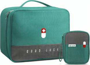 pelton 2Pcs Medicine Pouch Empty First Aid Kit Bag for Travel, Home, Camping Travel Toiletry Kit