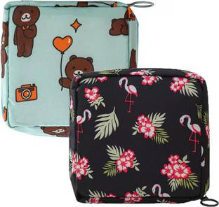 Grilazza Travel Sanitary Napkin Pouch Pad Cosmetic Makeup Jewellery Storage Pouch Holder Travel Toiletry Kit