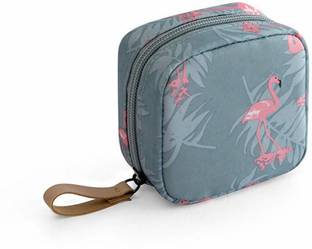 HOUSE OF QUIRK Travel Toiletry Bag Cosmetic Make Up Organizer-(Grey Flamingo) Travel Toiletry Kit