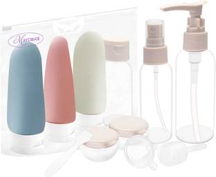 maycreate Refillable Travel Containers for Toiletries Cream Jars Spray Travel Pouch Kit Travel Toiletry Kit
