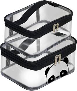 STORITE 2-Set Multipurpose Transparent Travel Pouch Travel Toiletry Kit