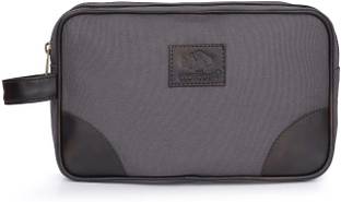 The CLOWNFISH Burnell Canvas Travel Pouch Toiletry Bag (Grey) Travel Toiletry Kit