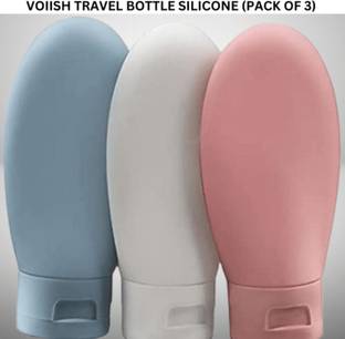 VOIISH Travel Bottle for Toiletries Silicone for Cream Shampoo Hand Wash (Pack of 3) Travel Toiletry Kit