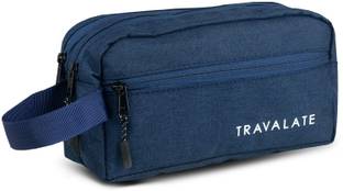 Travalate Toiletry Travel Bags Shaving Kit/Pouch/Bag for Men and Women, 1 Main Compartment with Front Pocket and Back Pocket - Blue (24 X 10 X 13 cm) Travel Toiletry Kit