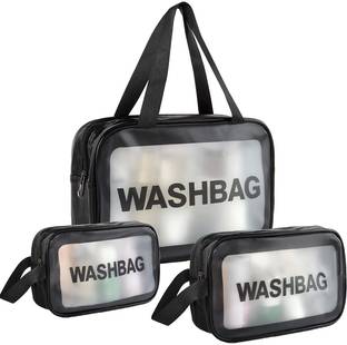 SBP 3 Pcs WashBag Makeup Cosmetic Organizer Pouch Waterproof Bag for Women and Girls Travel Toiletry Kit