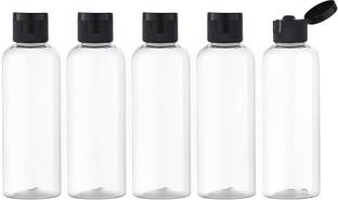 BeUcare Plastic Multipurpose Cosmetic Empty Bottles ,Leak Proof with Black Cap 100 ml Bottle