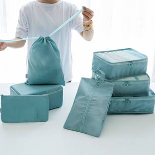 Grilazza 7 PCS Luggage Packing Laundry Cubes Organizer Carry Suitcase Clothes Bag Set Travel Toiletry Kit