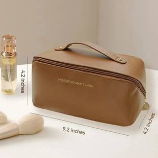 Flywind Travel Makeup Bag, Large Capacity Cosmetic Bags Lay Flat Makeup Bag Travel Toiletry Kit