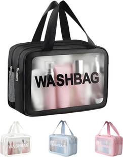 KEETLY Clear Toiletry Bag, Wet Dry Separation PVC Clear Travel Makeup Cosmetic Bag Travel Toiletry Kit