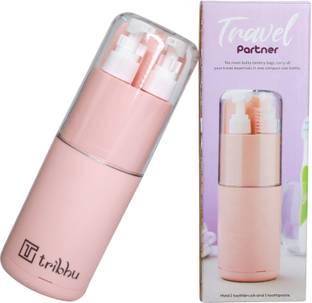 TRIBHU 6-in-1 Travel Essential Kit – Compact Leak-Proof Toiletry Dispenser Travel Toiletry Kit