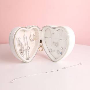 Pinkmpire Woman Heart Shape Small PU Leather Travelling Jewellery Makeup Storage Box