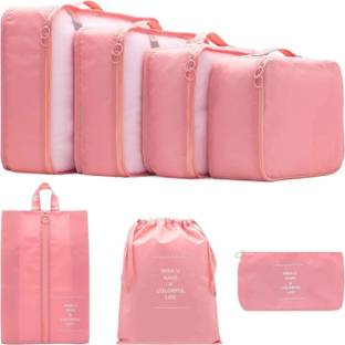 iweike Stylish Organizer 7 Set Packing Cubes Bags - 4 Clothes Space Saving & 3 Pouches Travel Toiletry Kit