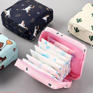WAKTORO Multipurpose Small Pouch for Women & Girls | Sanitary Napkin Storage Bag Travel Toiletry Kit