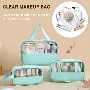 DONGA BAGGERY Cosmetic Pouch, Make up Bag for Home & Travel, Toiletry Bag (BLUE) Travel Toiletry Kit