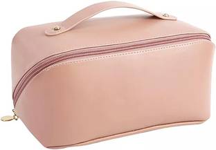 Pinkmpire Large-Capacity Portable PU Leather Cosmetic Storage Makeup Pouch Organizer