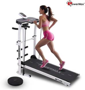 Powermax Fitness MFT-400 Non-Electric Treadmill For Home Use with Multifunction (Jogger, Twister) Treadmill (Max Weight:100 kg)