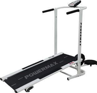Powermax Fitness MFT-210 Non-Electric 2 in 1 Manual Machine with Twister, Foldable Home Use Treadmill (Max Weight:110 kg)