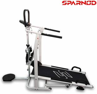 Sparnod Fitness STH-600 Manual Treadmill for Home Gym - 4 in 1 Multifunction Walking/Running Machine Treadmill (Max Weight:120 kg)
