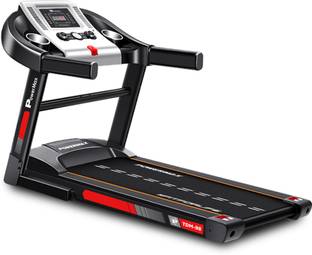 Powermax Fitness TDM-98 (4HP Peak) USB/AUX Connection, LED, Heart Rate Sensor, Foldable Home Use Treadmill (Max Weight:110 kg)