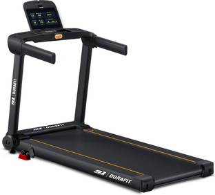 Durafit Racer 5 HP Peak 140Kg Max Weight | 16km Speed | 4 Level Incline Home use BLDC Treadmill (Max Weight:140 kg)