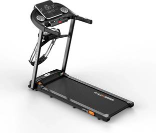 Fitalo Drive T1 Plus (3HP Peak) with Voice broadcast, Massager,AUX, Speaker, Home use Treadmill (Max Weight:100 kg)