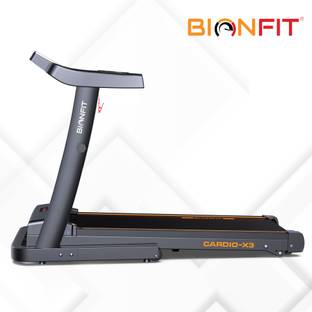 बायोनफिट CARDIO-X3 Running Machine | Inbuilt Bluetooth, 3HP DC Motorized |Manual Incline ट्रेडमिल