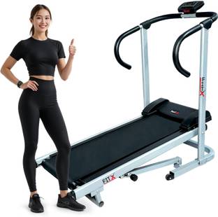 AVON Fitx J-1540 Single Function Manual Jogger, Foldable by Manual Knob Lock Incline Treadmill (Max Weight:110 kg)