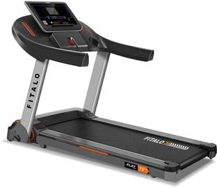 Fitalo Play T2 Lite (3HP Peak) Bluetooth App,Remote Control, LCD, Foldable Home use Treadmill (Max Weight:90 kg)