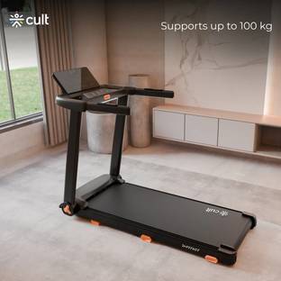 FITKIT by Cult FT98Carbon BLDC Motorized (4HP Peak) | 100KG Max Weight | Home Use Treadmill (Max Weight:100 kg)