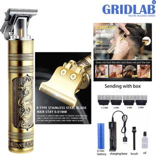 Gridlab Barber Men's Mini Gold Head Hair Shaver & Beard Hair Stylish Trimmer Trimmer 120 min  Runtime 4 Length Settings