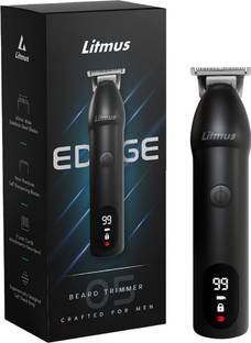 Litmus EDGE 05 (Matte Black Edition) Beard Trimmer for Men |40mm Stainless Steel Blades Trimmer 90 min  Runtime 5 Length Settings