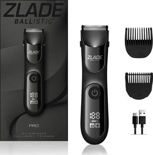 Zlade Pro Full-Body Manscaping Trimmer with Ceramic Blades Fully Waterproof Body Groomer 90 min  Runtime 6 Length Settings