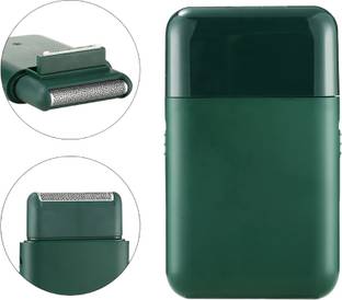 GLOWISH RECHRAGEABLE WIRELESS POCKET SIZED ARMY GREEN COLOR BEARD TRIMMER FOR MEN Trimmer 45 min  Runtime 4 Length Settings