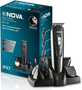 NOVA NG 1151 100 % waterproof Fully Waterproof Trimmer 60 min  Runtime 18 Length Settings