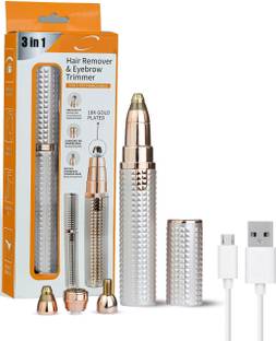 NLB ENTERPRISE 3 In 1 eyebrow trimmer for women, Upper Lips, Facial & Nose Hair Remover Machine Trimmer 60 min  Runtime 3 Length Settings