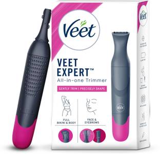 Veet Expert All- In- One Facial and Body Grooming Women’s Trimmer 60 min  Runtime 5 Length Settings