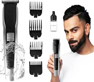 FABUNIK Rechargable Trimmer Men Fully Waterproof Trimmer 60 min  Runtime 5 Length Settings