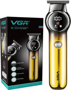 VGR V-989 Professional Hair Clipper with LED Display|Runtime:180 min Trimmer for Men Trimmer 180 min  Runtime 4 Length Settings