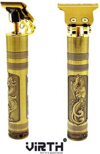 Virth Golden Hair Trimmer, Zero Gapped Cordless T-Blade Hair Clippers for Men Beard Trimmer 120 min  Runtime 4 Length Settings