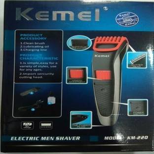 Kemei KM-220 HAIR TRIMMER Runtime: 45 min Trimmer for Men Trimmer 45 min  Runtime 1 Length Settings