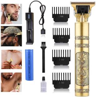 Leemoza Pro+ Golden Wireless Trimmer, Multiple Combs, Shaver, Beard Quality Professional Trimmer 120 min  Runtime 4 Length Settings
