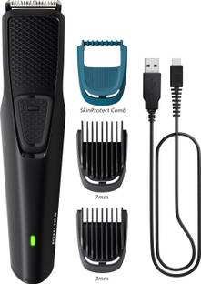 PHILIPS BT1233/18 Dura Power Tech, 4X Longer Battery, Skin Safe Waterproof Beard Trimmer 30 min  Runtime 4 Length Settings