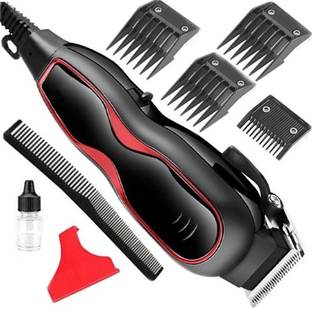 wew New professional Adjustable beard hair trimmer powerful corded hair shaver Haircutting tools With pop up high quality hair clipping machine With Comb Carbon Steel Blade corded hair Shaver Razor for man Trimmer 400 min  Runtime 4 Length Settings