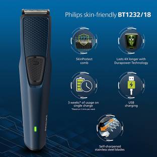 PHILIPS 1232/18 Trimmer 30 min  Runtime 3 Length Settings